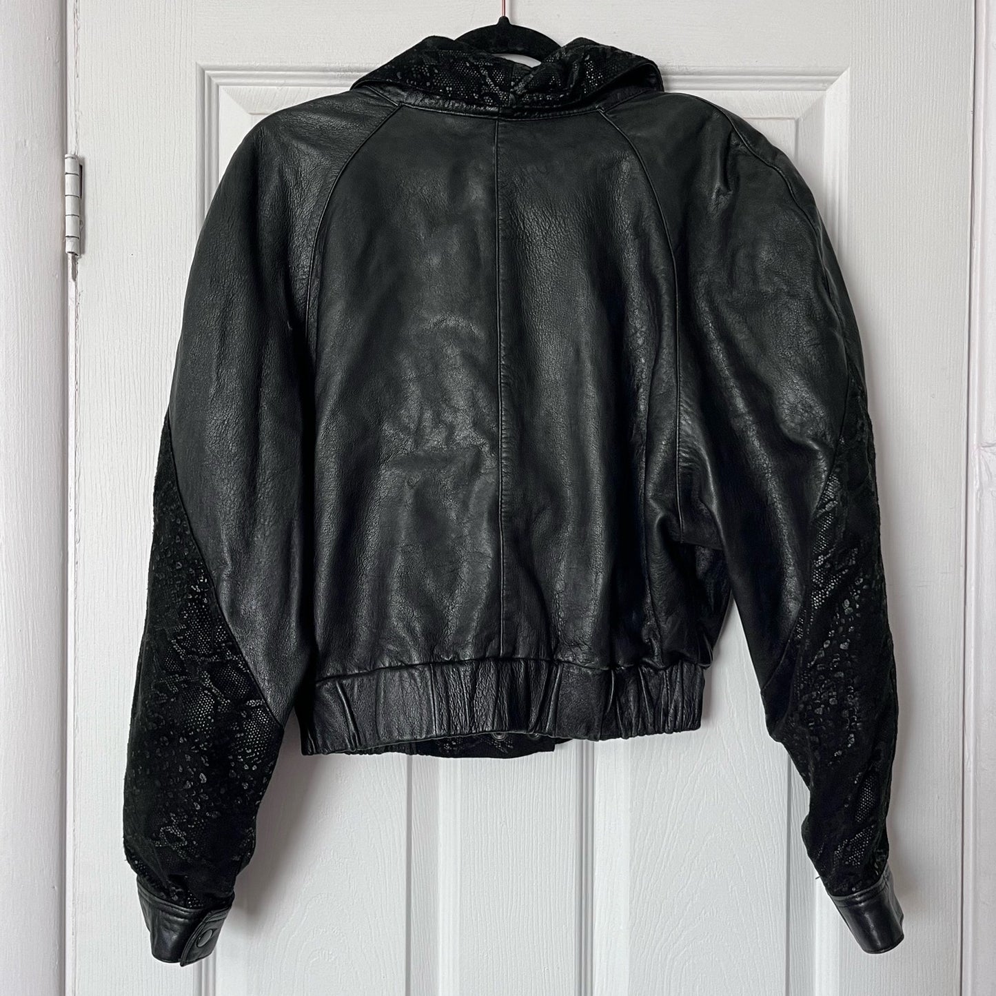 Snake Embossed Leather Jacket - Size M*