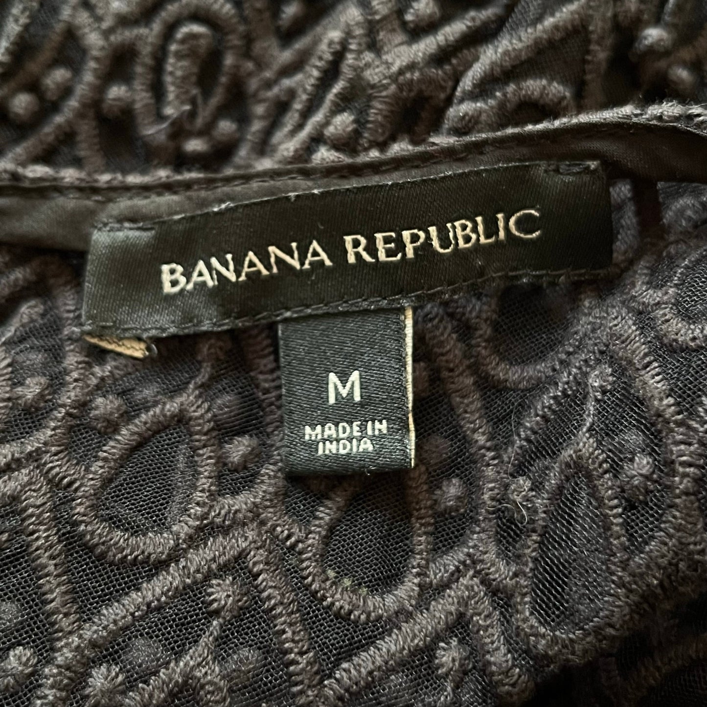 Banana Republic Mesh Lacy Embroidered Top - Size M