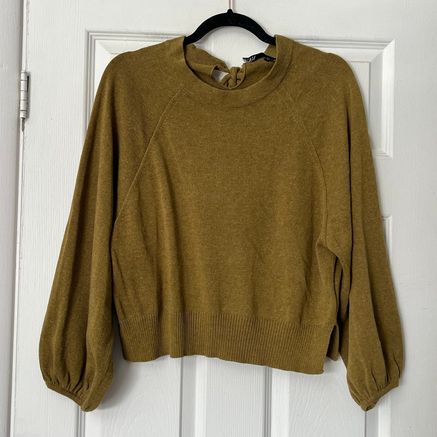 Zara Tie-Neck Split Back Sweater - Size S