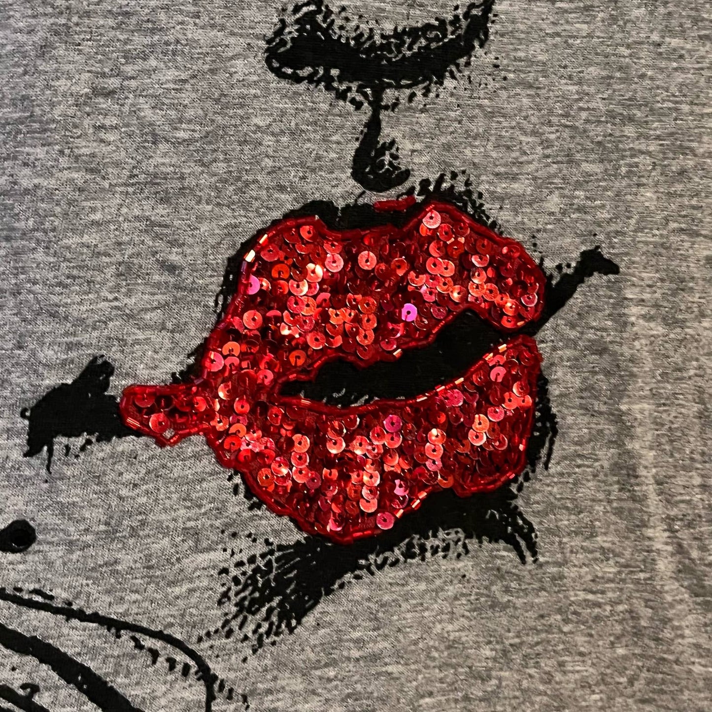 Forever 21 Embellished Graphic Face Tee - Size M