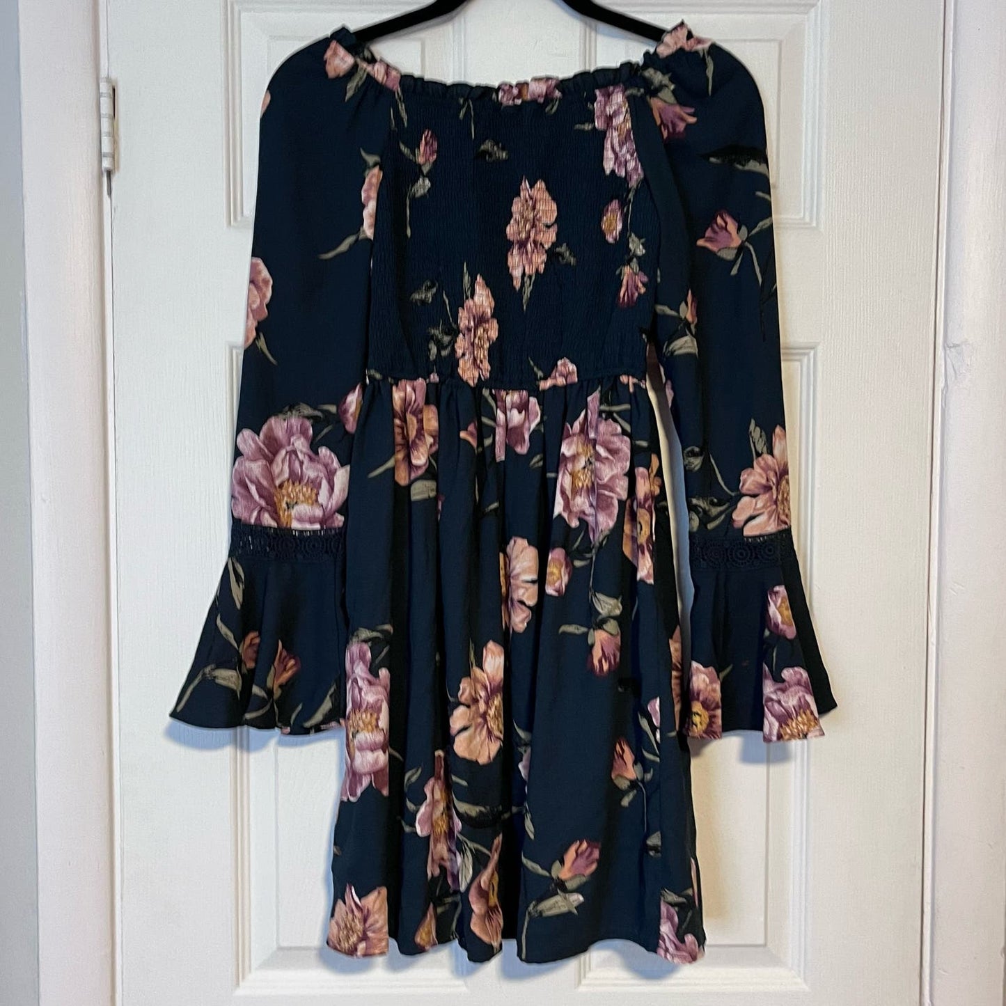 Xhilaration Smocked Long Sleeve Dress - Size XS