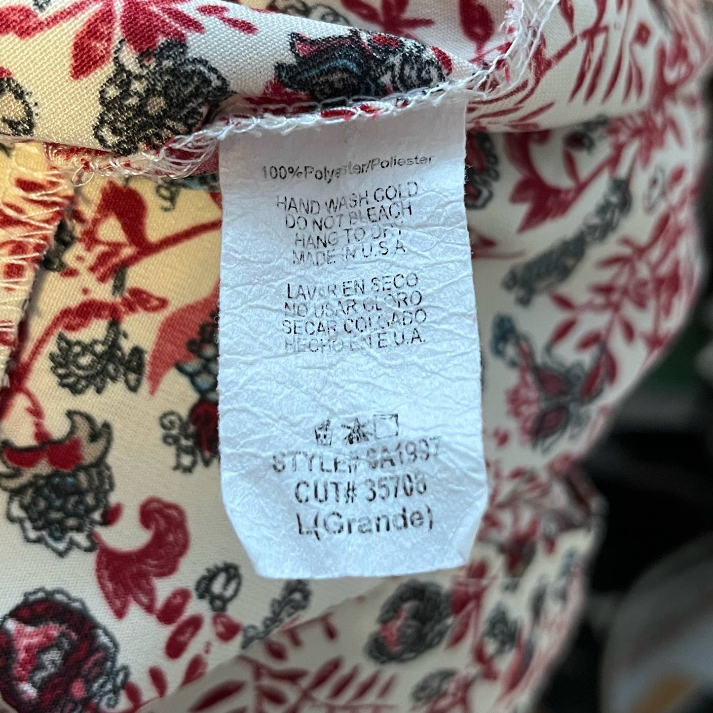 Off-Shoulder Floral Print Dress - Size L