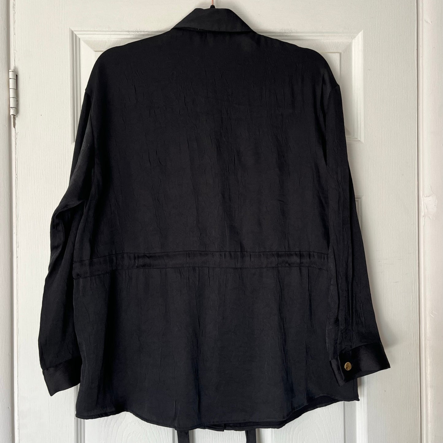Zara Snap-Front Tie-Waist Blouse - Size S