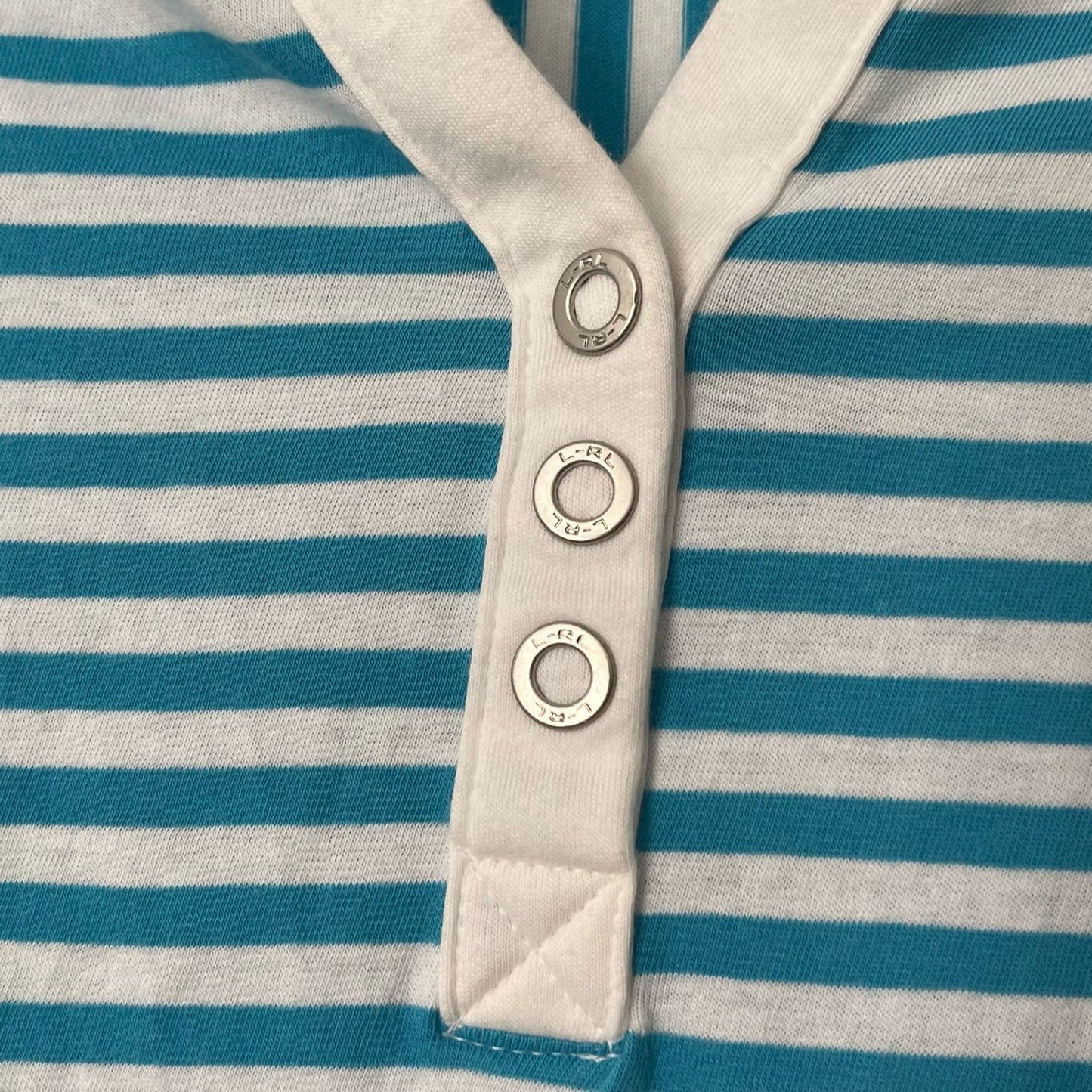 Lauren Ralph Lauren Striped Henley Tee - Size XS