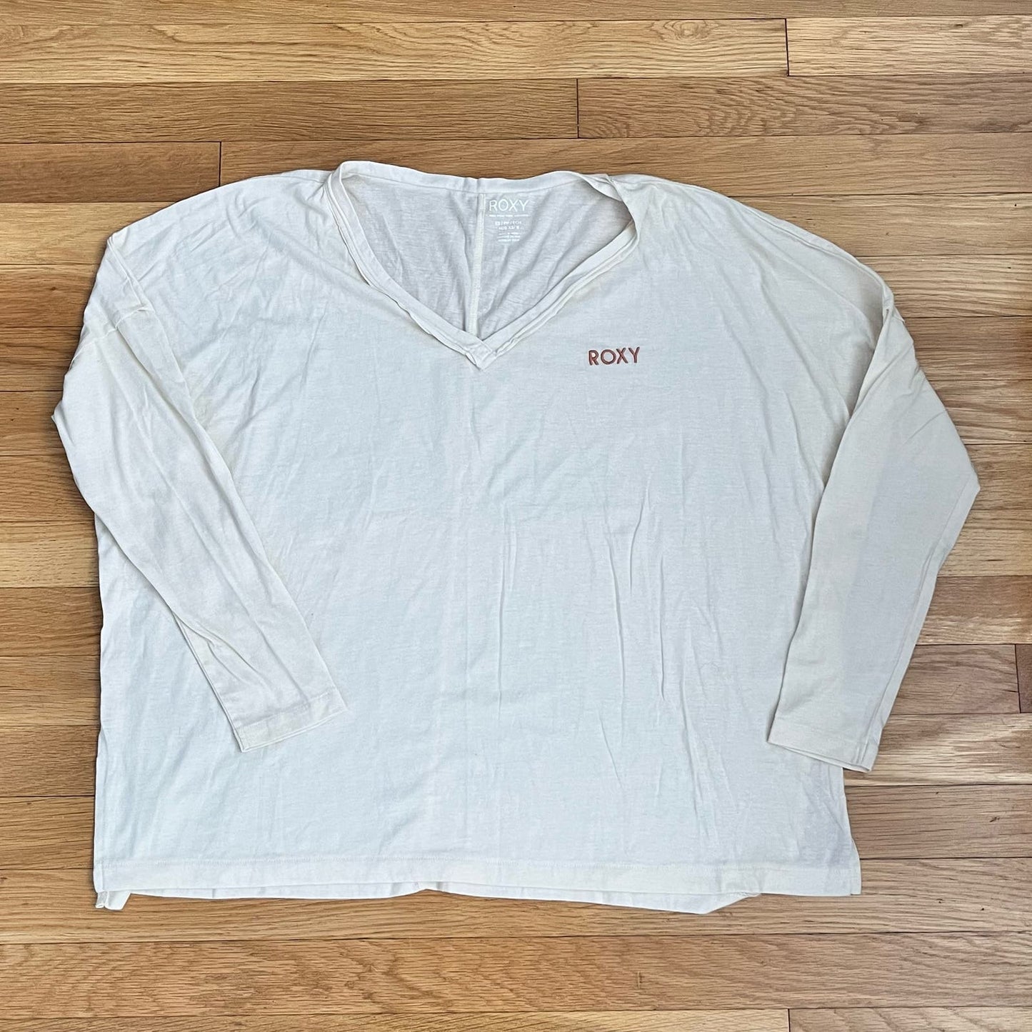 Roxy Embroidered Logo Long Sleeve Tissue Tee - Size XS*