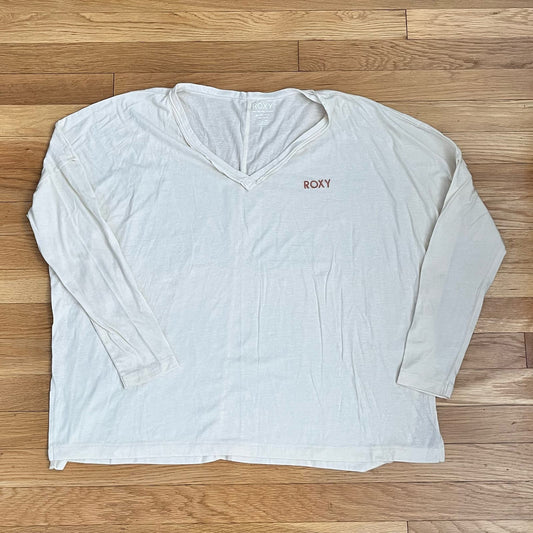 Roxy Embroidered Logo Long Sleeve Tissue Tee - Size XS*