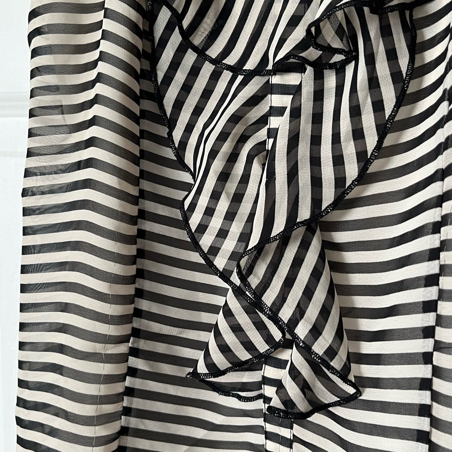 Xhilaration Striped Ruffle-Front Tank - Size M