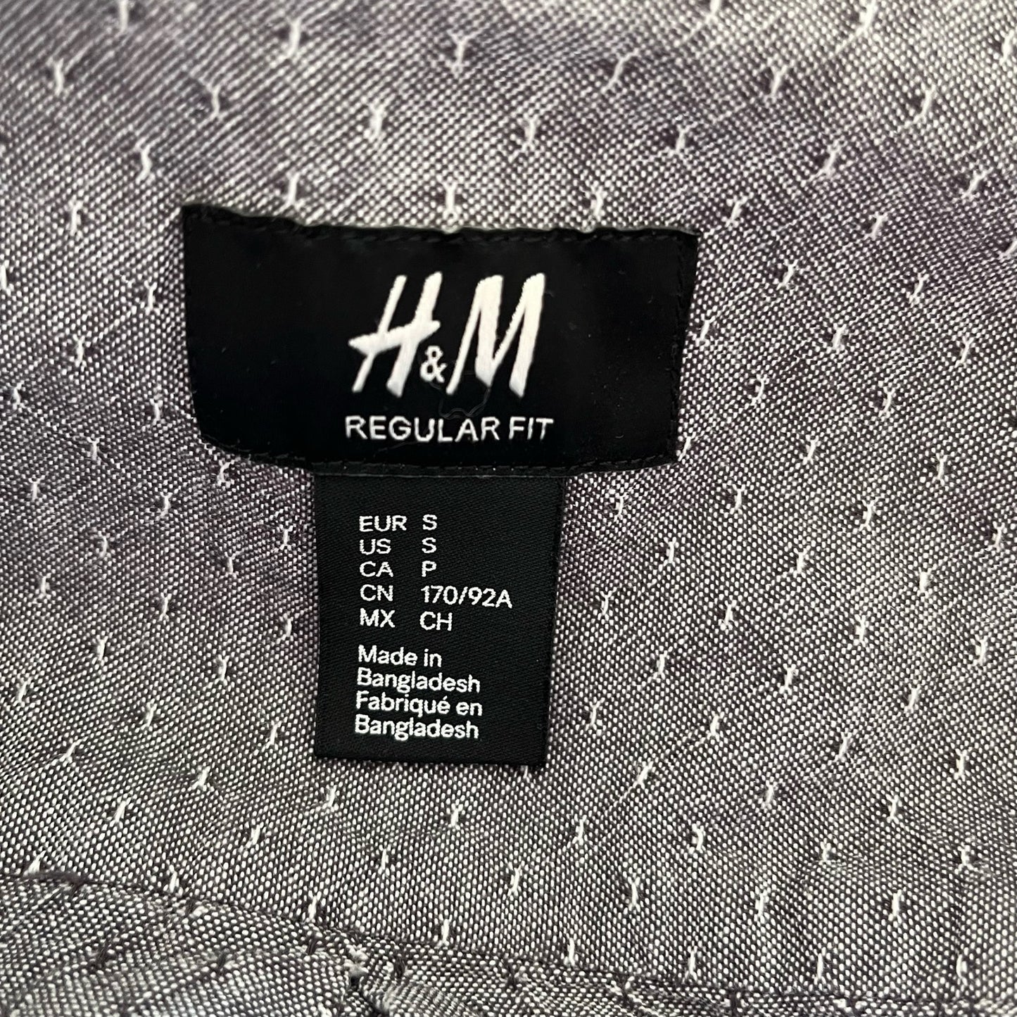 H&M Regular Fit Textured Button-Down Shirt - Size S