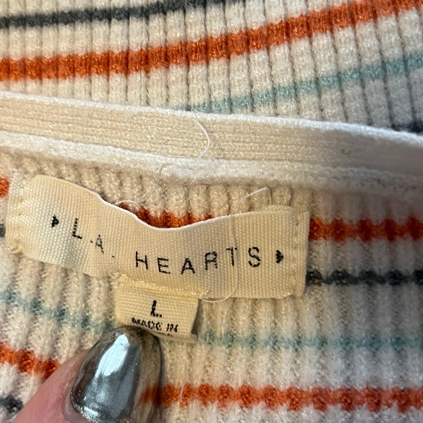 LA Hearts Striped Cropped Knit Tank - Size L
