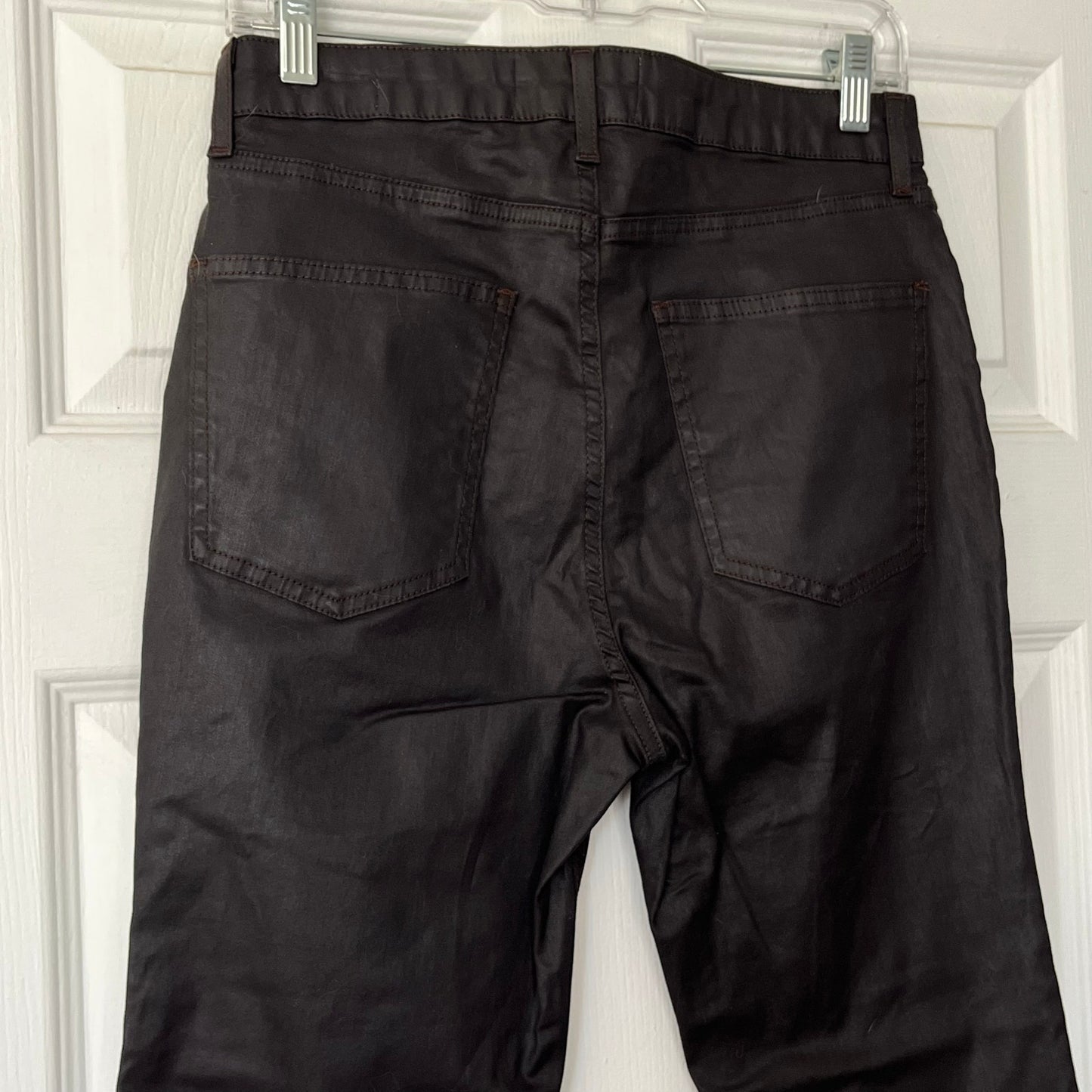 Zara The Dreed Flare Raw-Hem Coated Jeans - Size 8