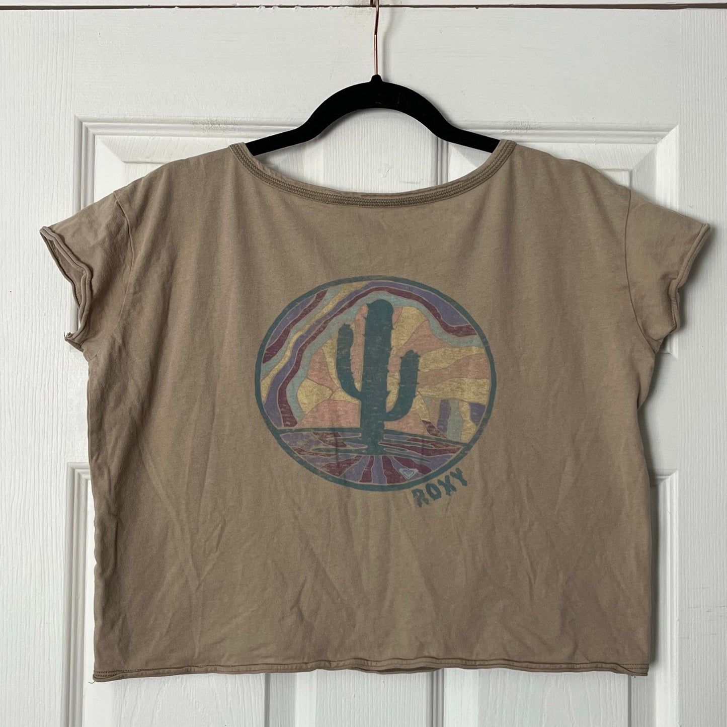 Roxy Cactus Graphic Rolled-Hem Tee - Size S