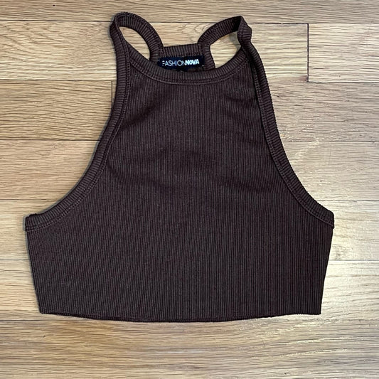 Fashion Nova Ribbed Racerback Crop Top - Size XS