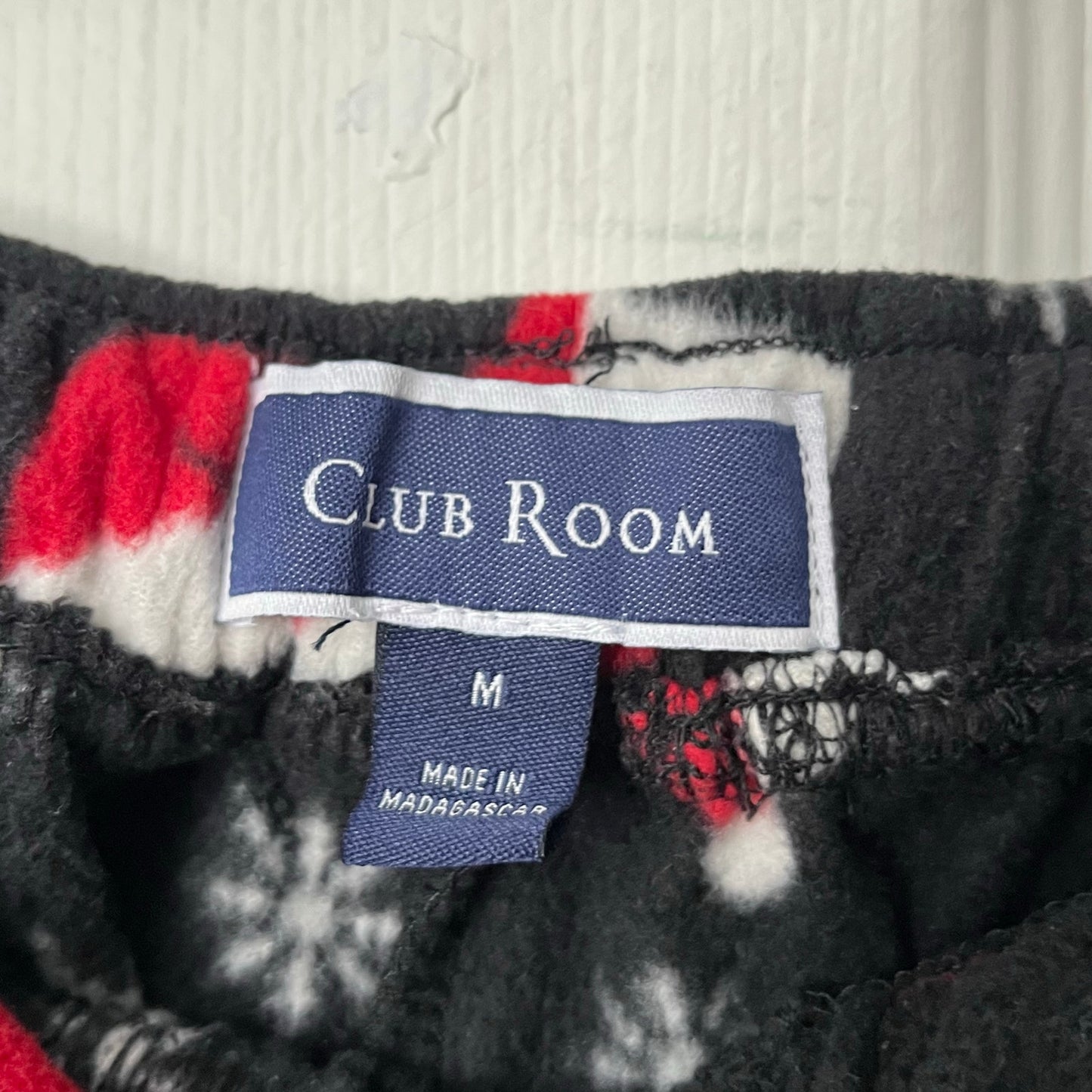 Club Room Santa Hat Print Fleece Pants - Size M