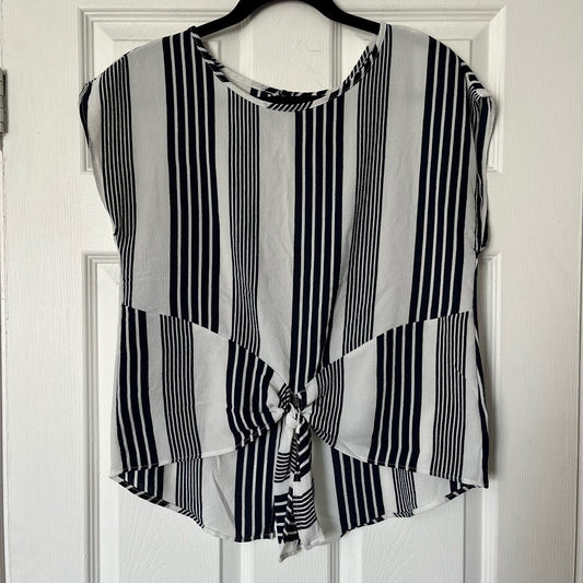 Striped Tie-Waist Top - Size UNKNOWN