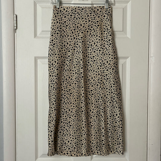 Forever 21 Animal Print Satiny Midi Skirt - Size S