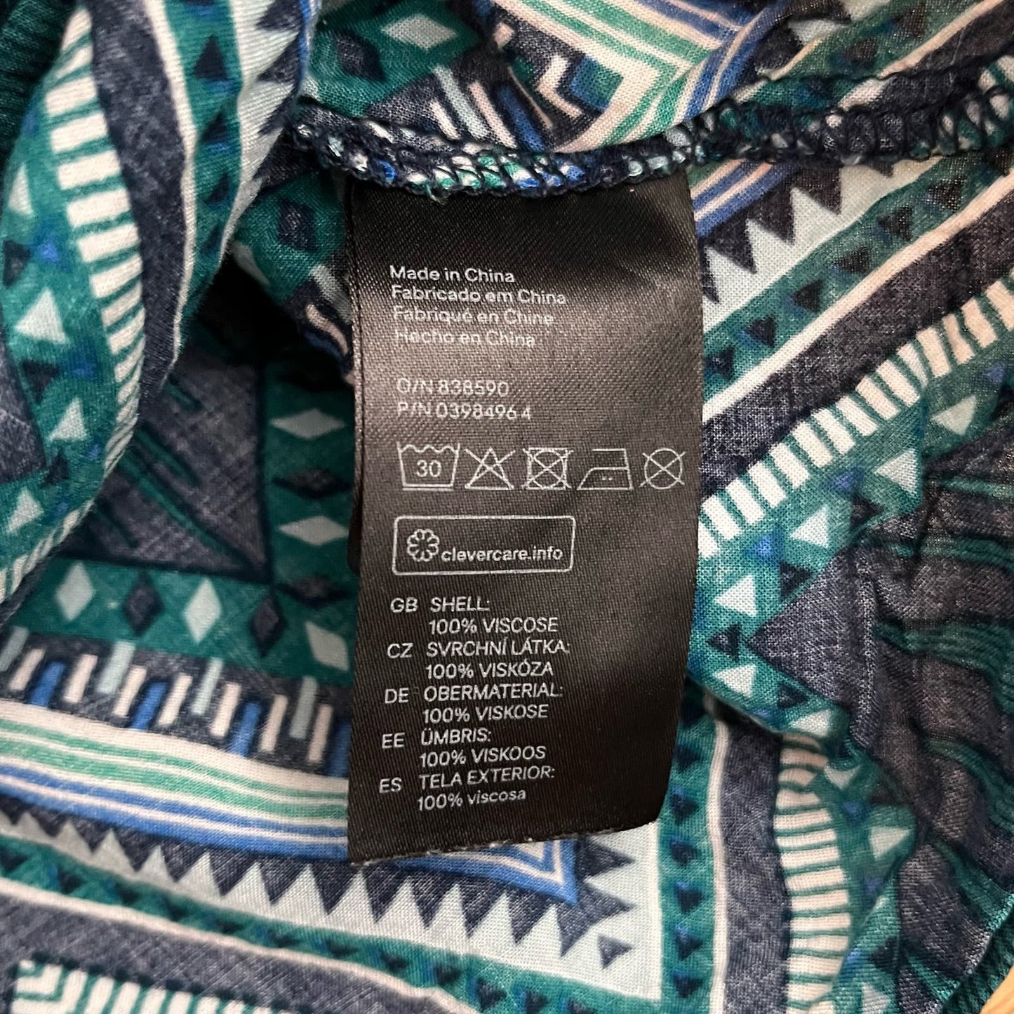 Divided (H&M) Tribal Print Henley Tank - Size 14