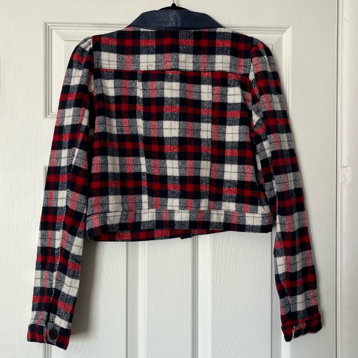 Papaya Cropped Plaid Jacket - Size L