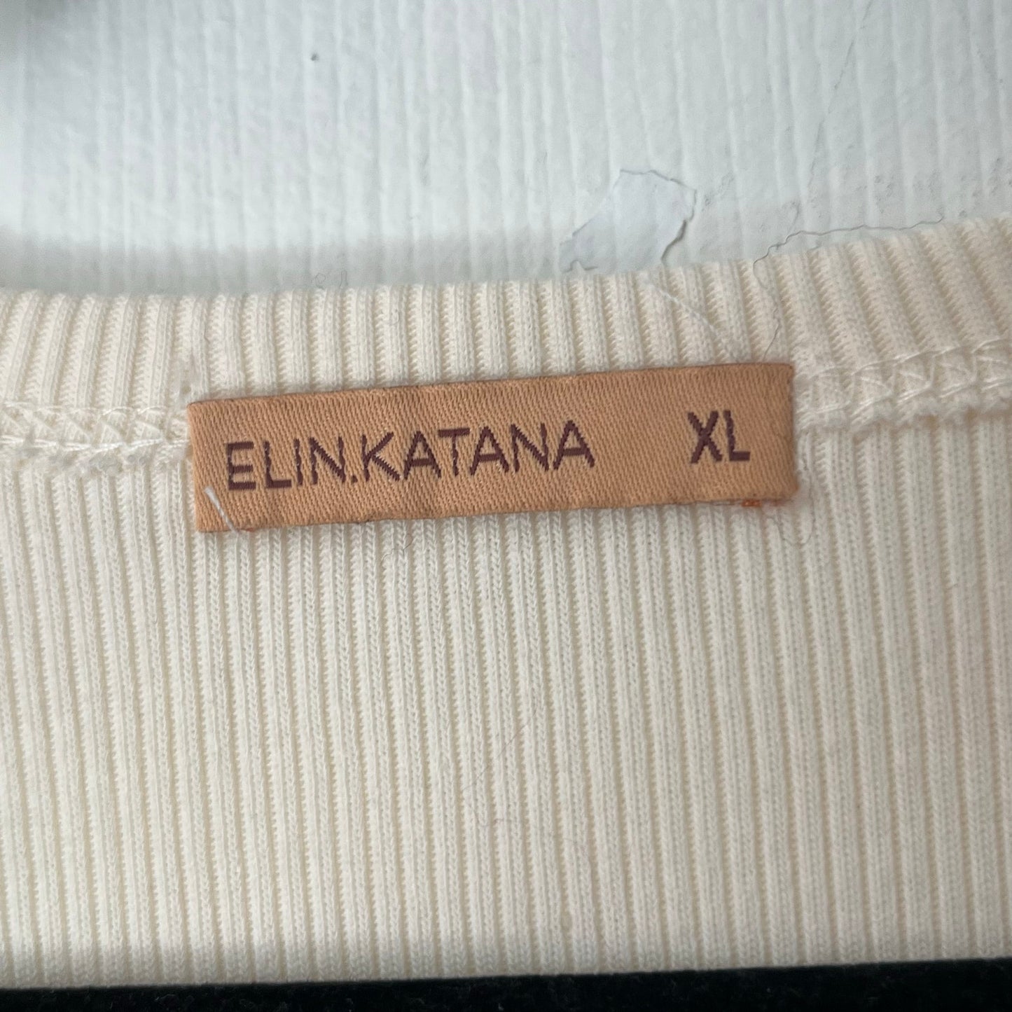 Elin Katana Ribbed Wrap Top - Size XL