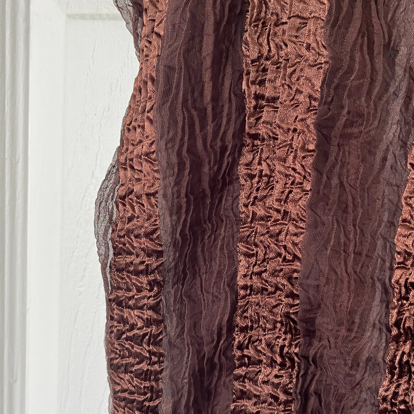 Sheer Stripe Crinkle Top - Size UNKNOWN