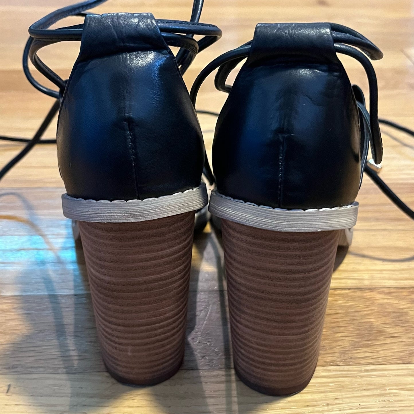 Tony Bianco 'Kristen' Lace-Up Leather Block Heels - Size 9 - NIB