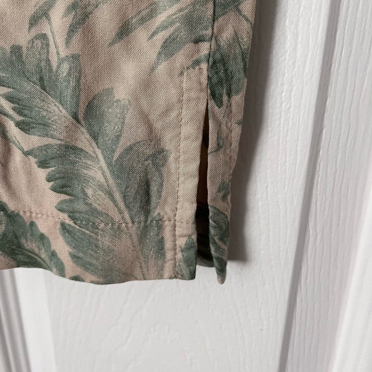 G.W. Petite Tropical Print Button-Down Shirt - Size S