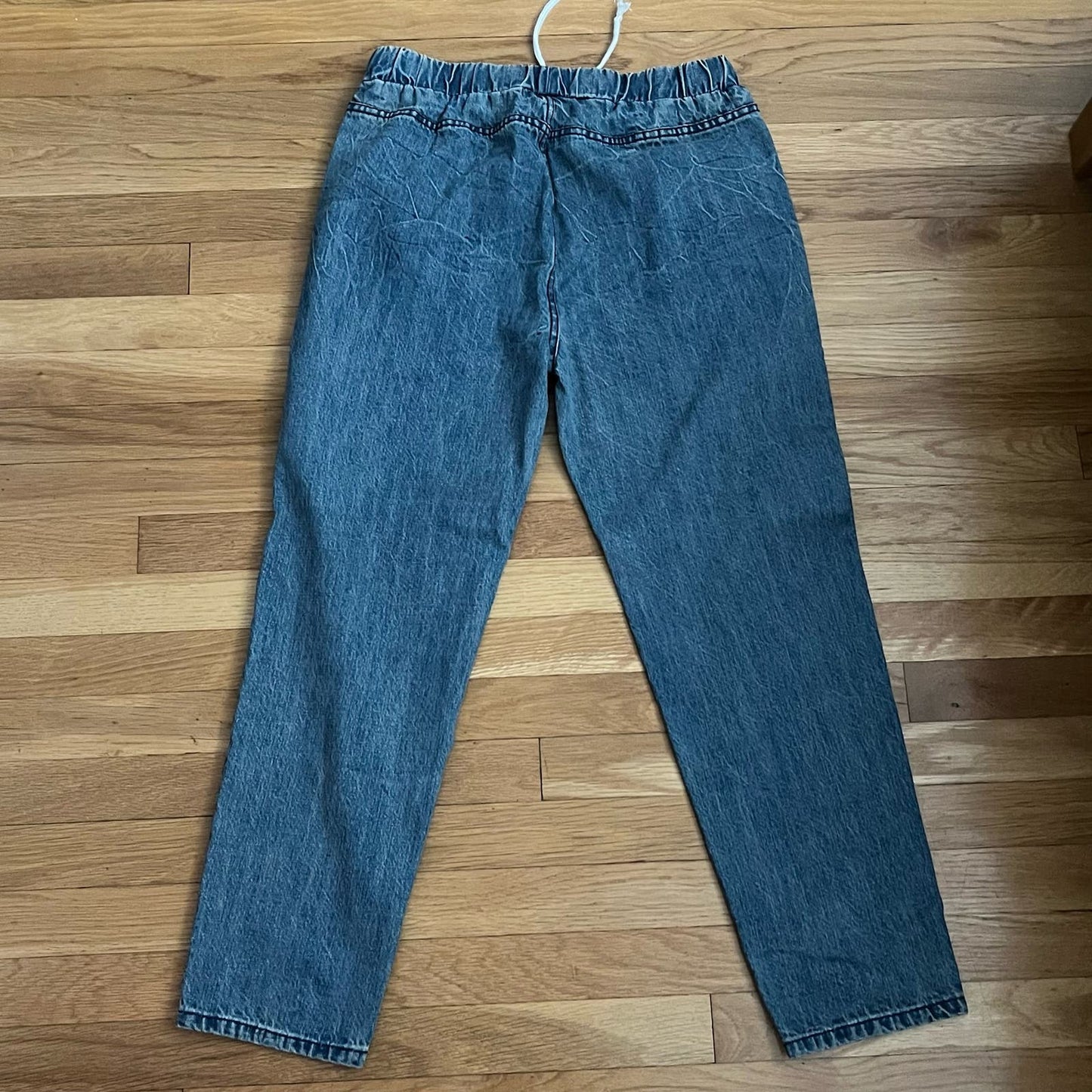 Elastic/Drawstring Waist Tapered Jeans - Size L