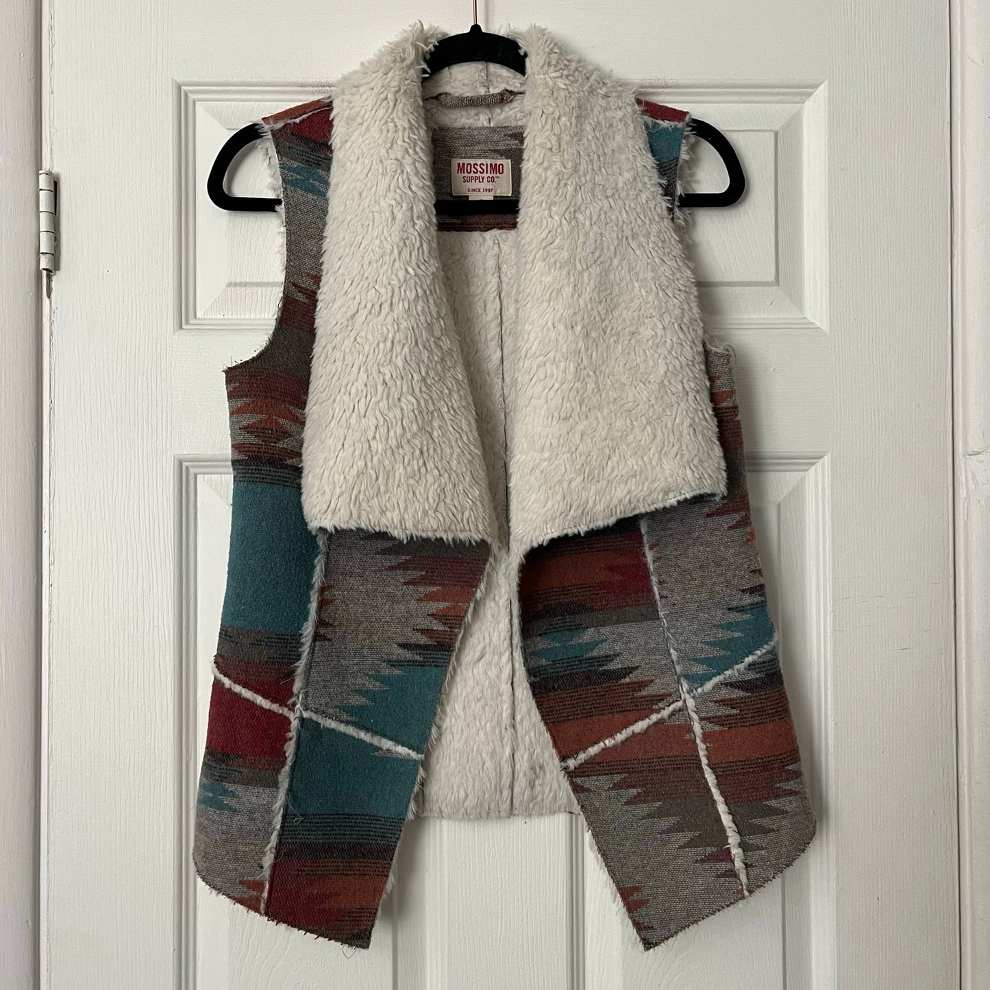 Mossimo Southwestern Faux Fur Lined Vest - Size S