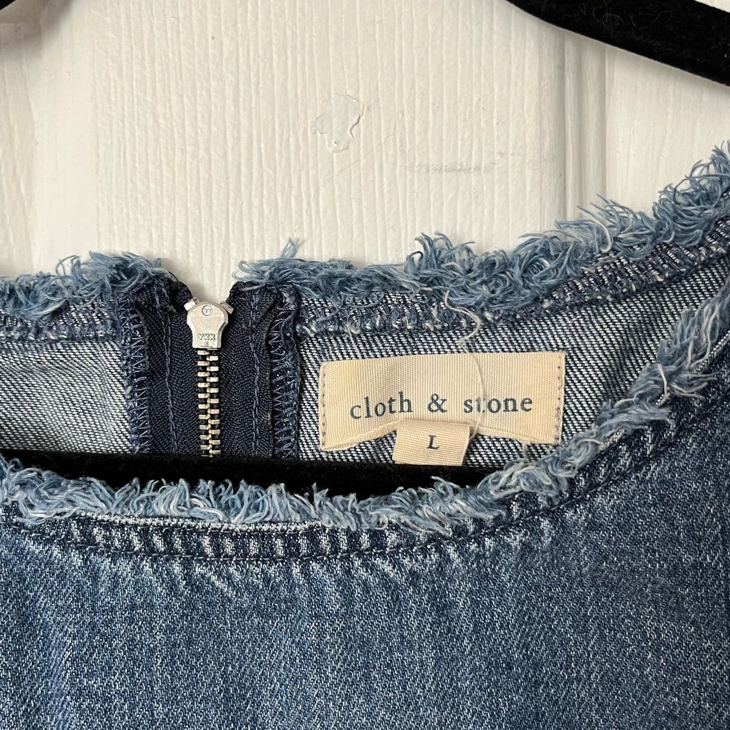 Cloth & Stone Raw Hem Denim Shirt - Size L