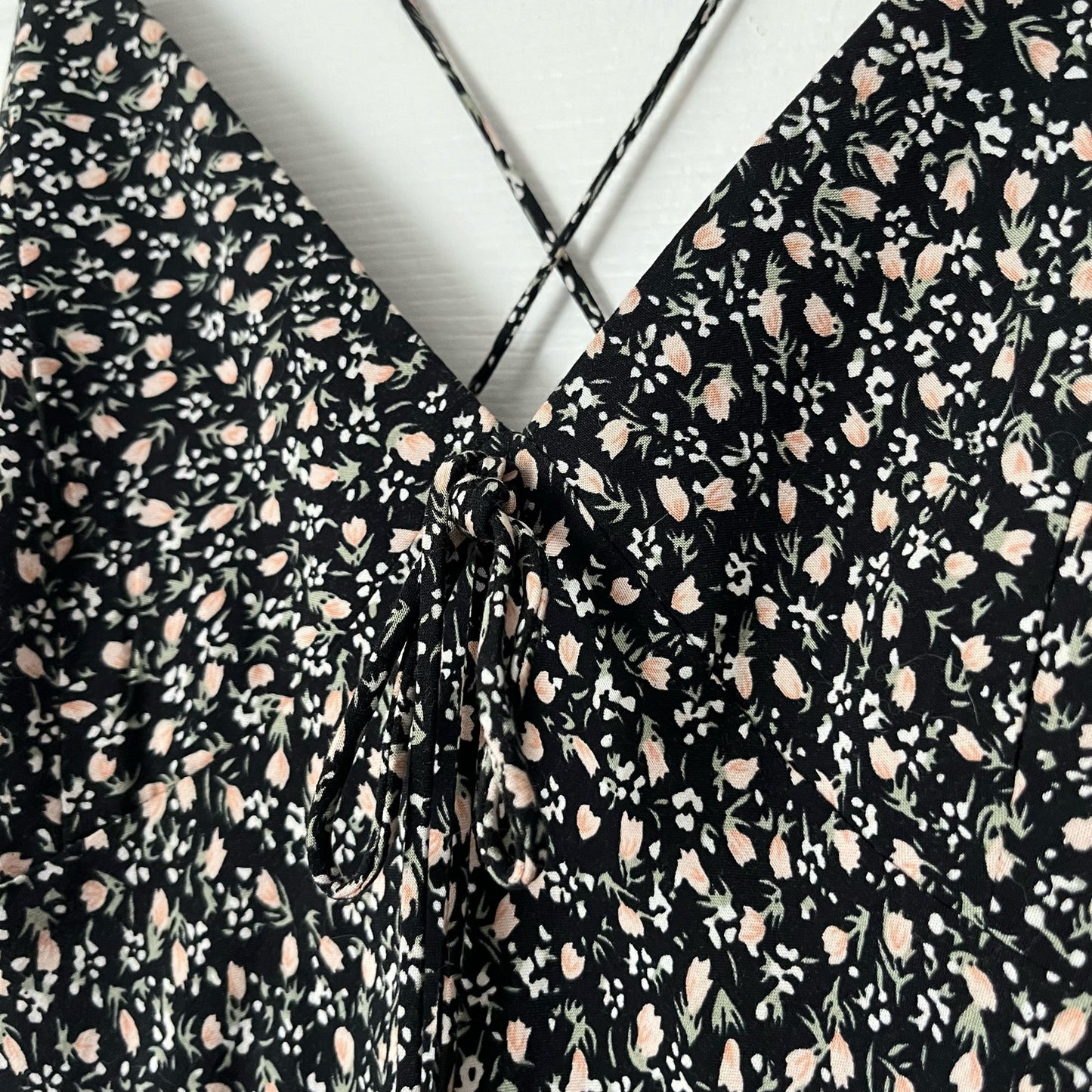 Beige Botany Floral Tie-Back Dress - Size M