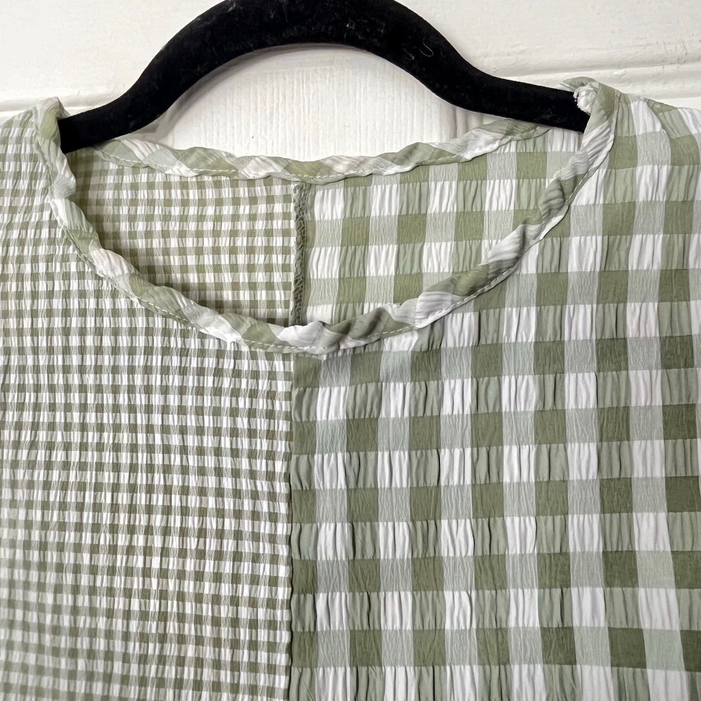 Checkered Patchwork Top - Size UNKNOWN