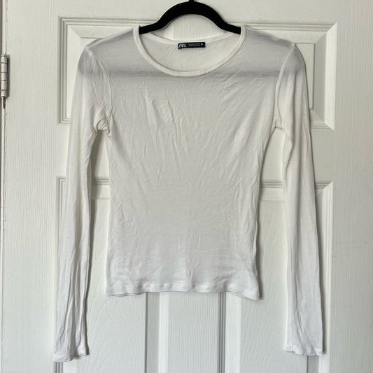 Zara Super Soft Ribbed Long Sleeve Tee - Size S