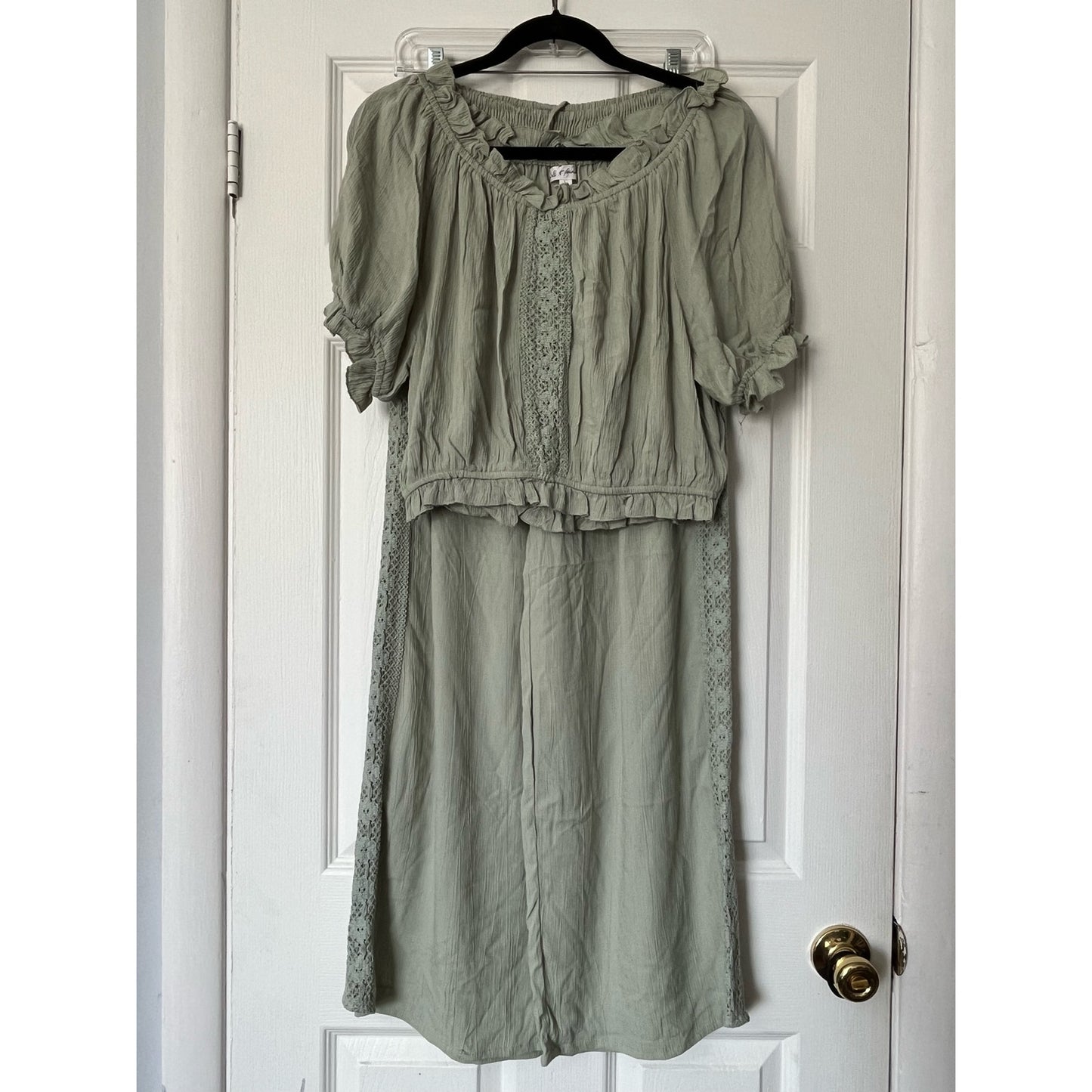 Kiwi + Punch Crochet Trim Lounge Set - Size L