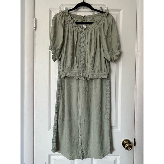 Kiwi + Punch Crochet Trim Lounge Set - Size L