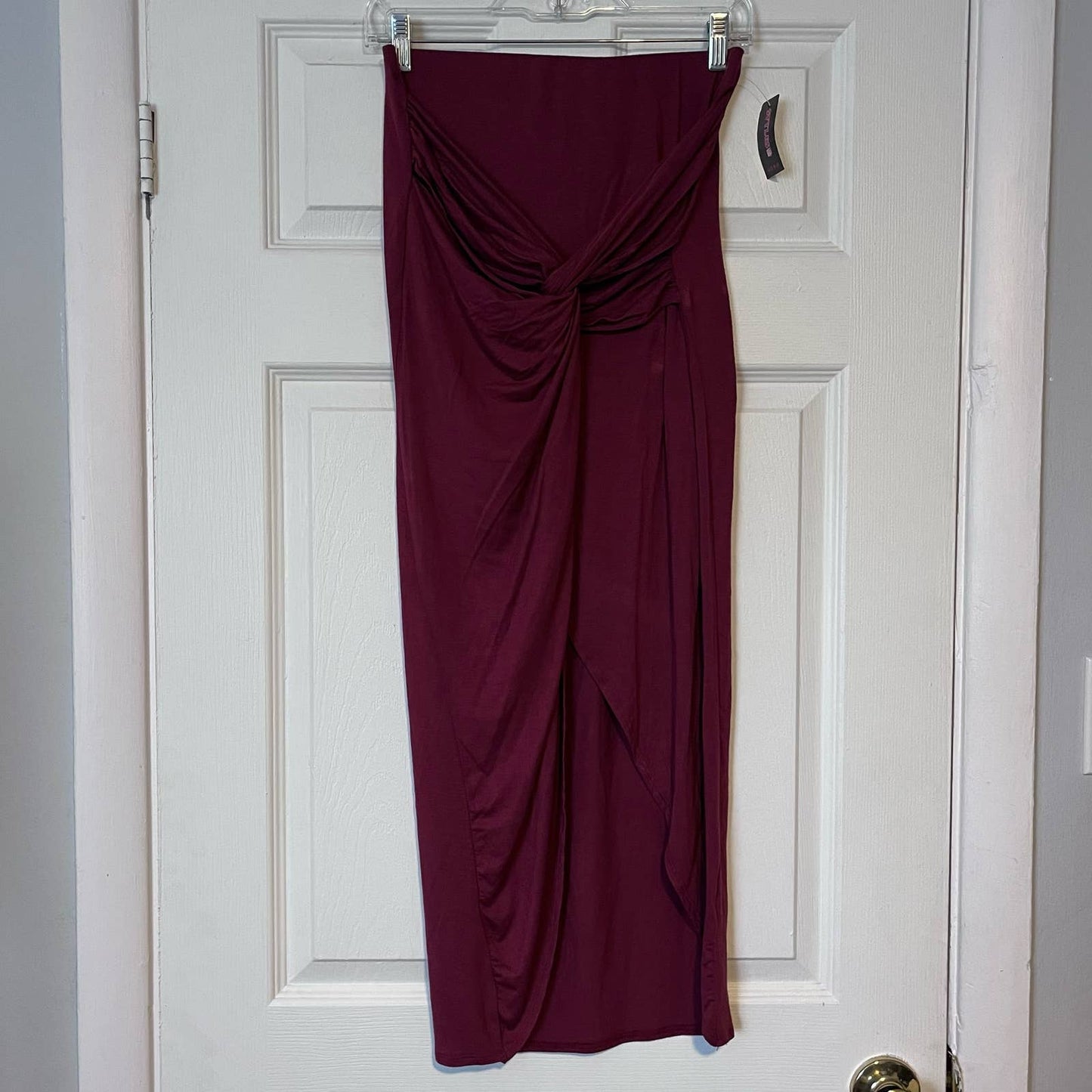 Heart & Hips Draped-Front Maxi Skirt - Size L - NWT