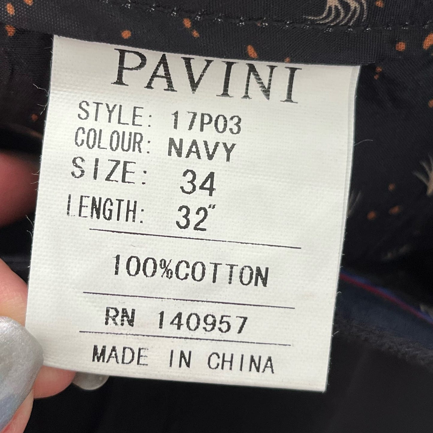 Pavini Pants 17P03 - Size 34x32 - NWT