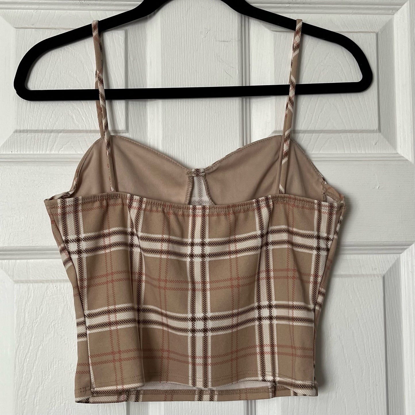 Timing Plaid Bustier Cropped Cami Top - Size M