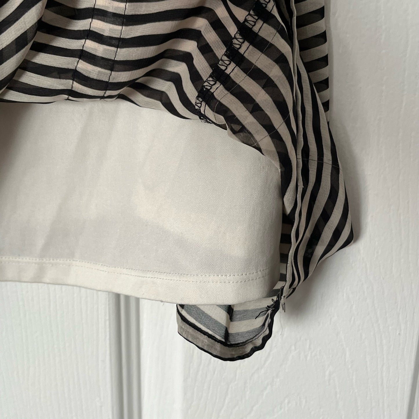 Xhilaration Striped Ruffle-Front Tank - Size M