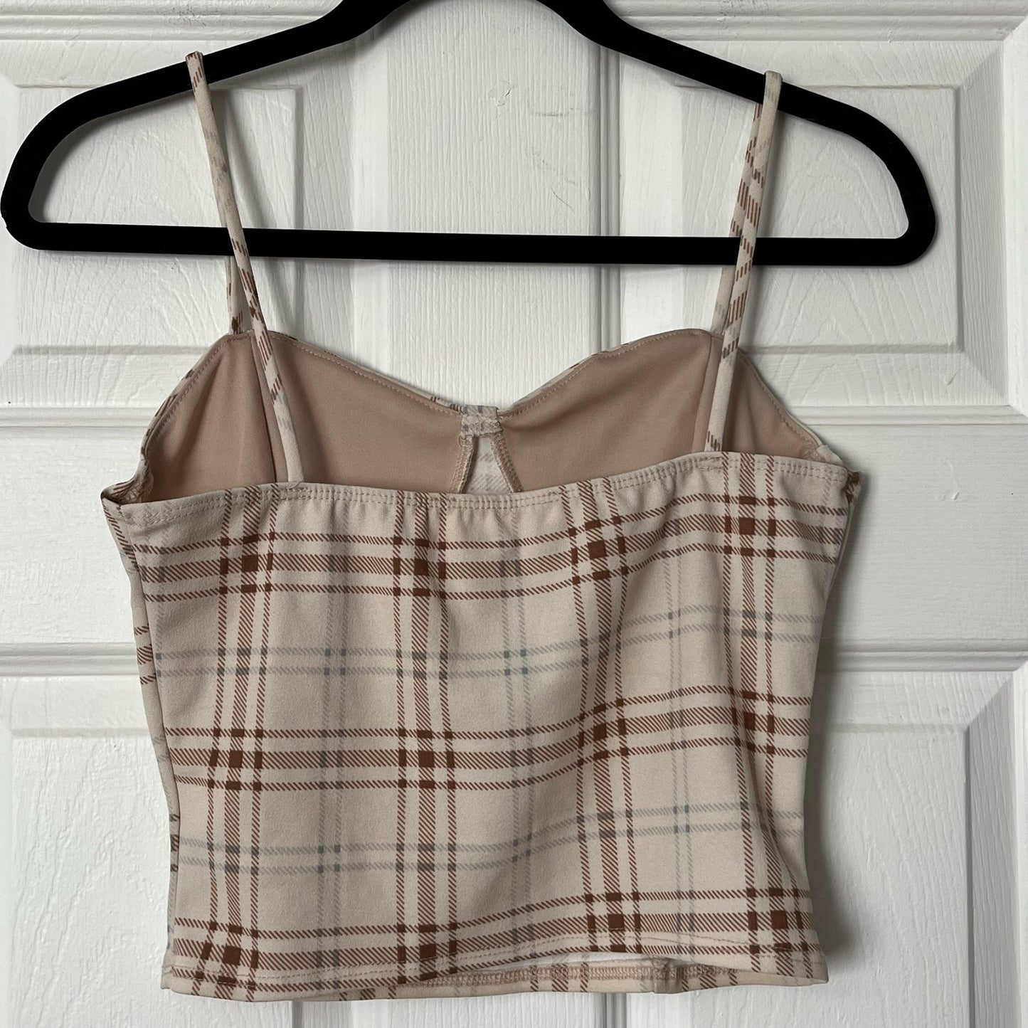 Timing Plaid Bustier Cropped Cami Top - Size M