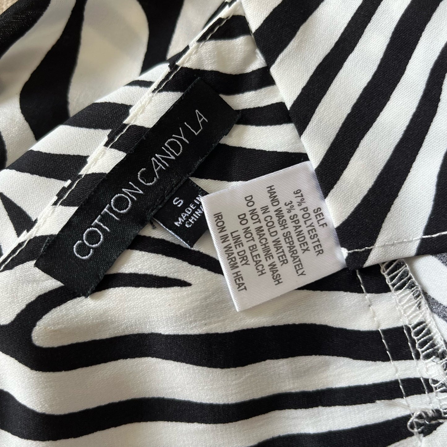 Cotton Candy LA Zebra Print Handkerchief Top - Size S