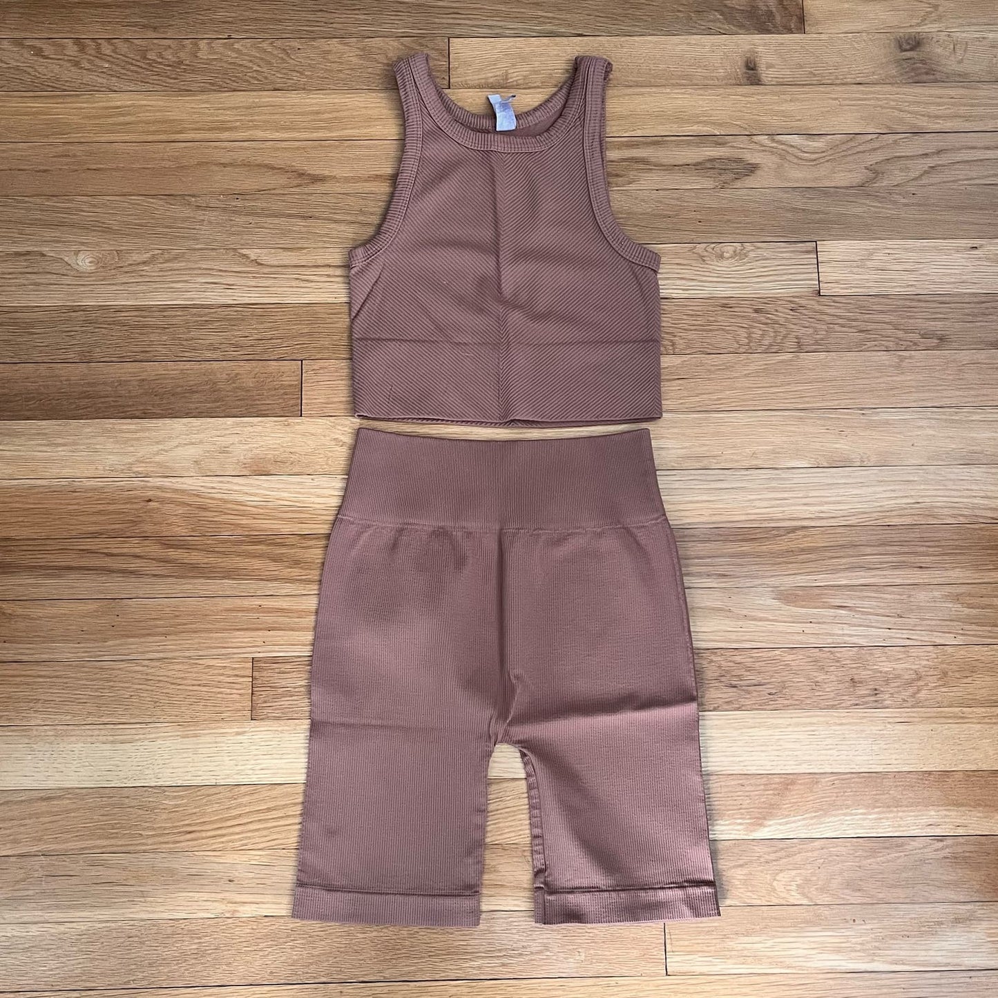 Nikibiki Ribbed Crop Top & Shorts Set - Size OS