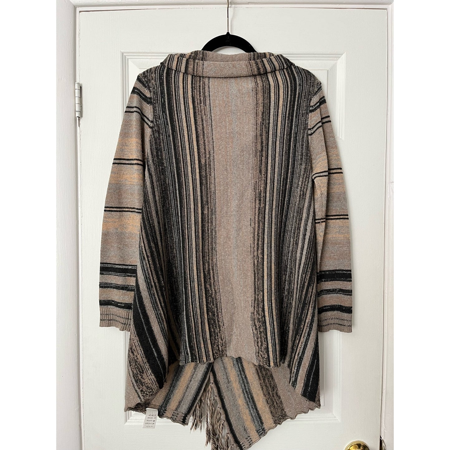 Striped Poncho Open-Front Cardigan - Size S