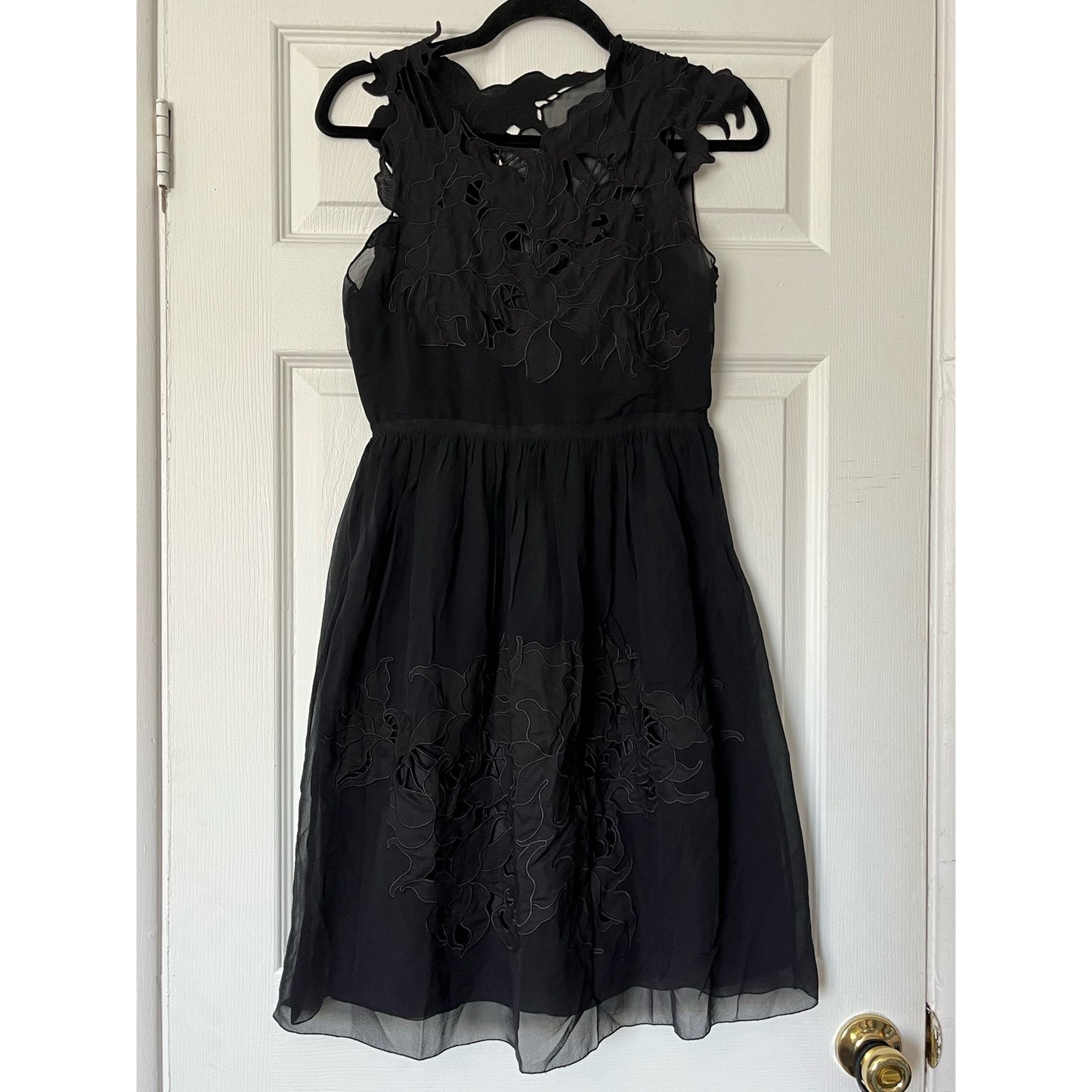 Vivienne Tam Floral Appliqué Silk Dress - Size 0