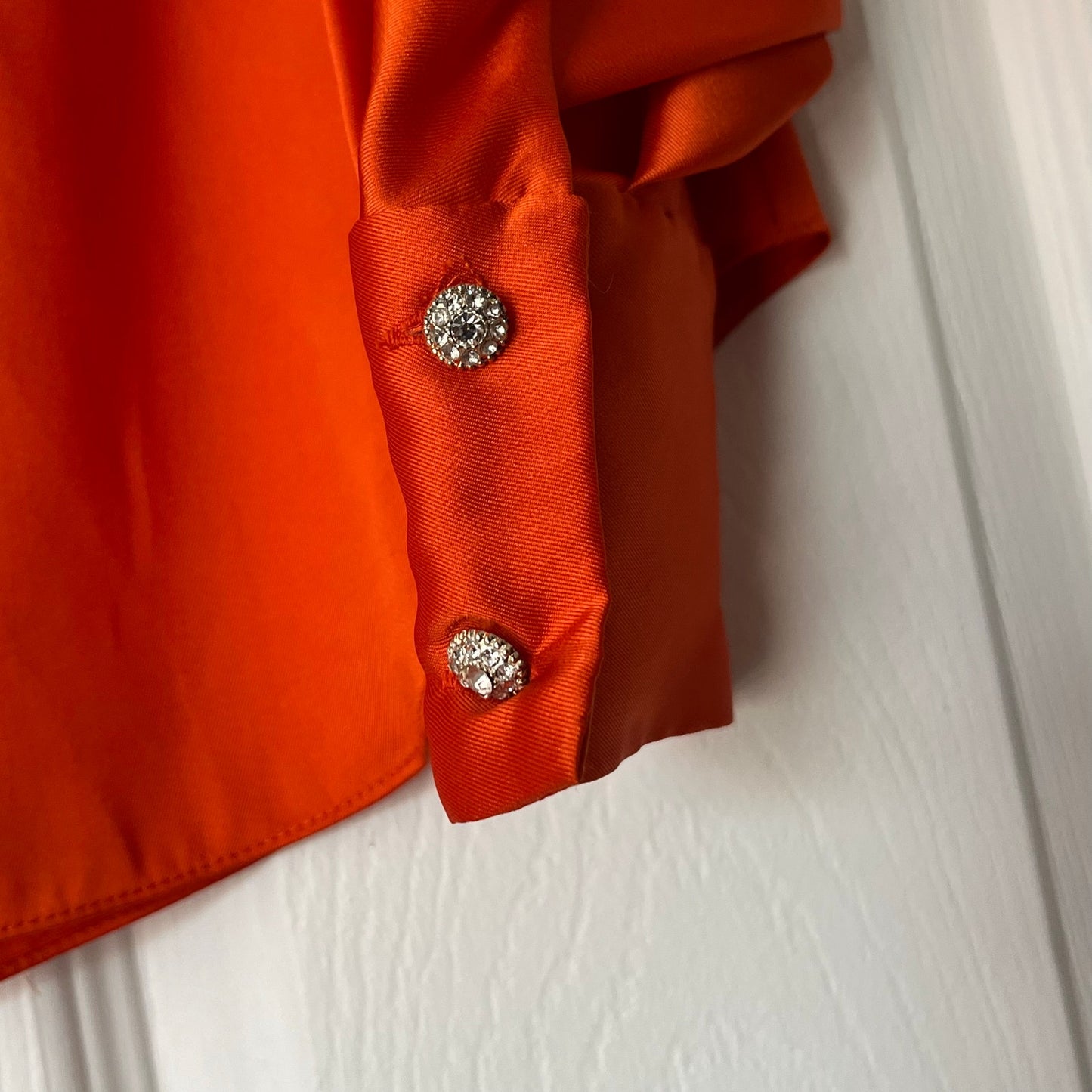 Zara Satin Cape-Shoulder Blouse - Size XS