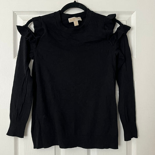 Michael Kors Ruffled Cold-Shoulder Sweater - Size S