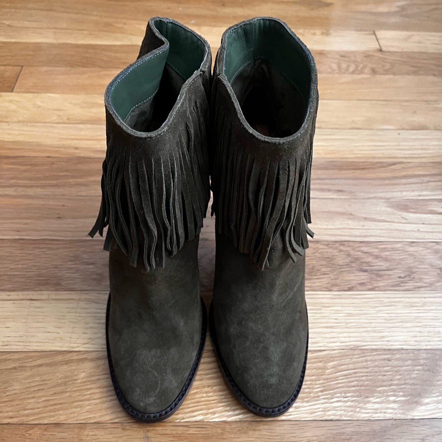 Joie Suede Fringed Ankle Boots - Size 37