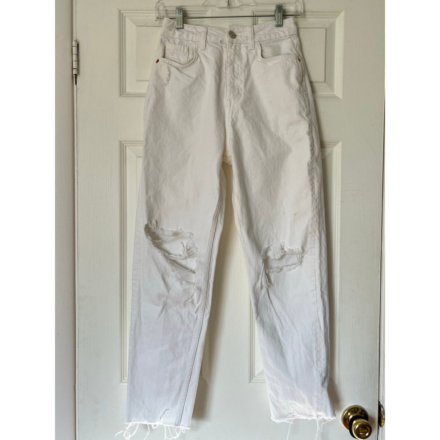 Zara Distressed Tapered Jeans - Size 4