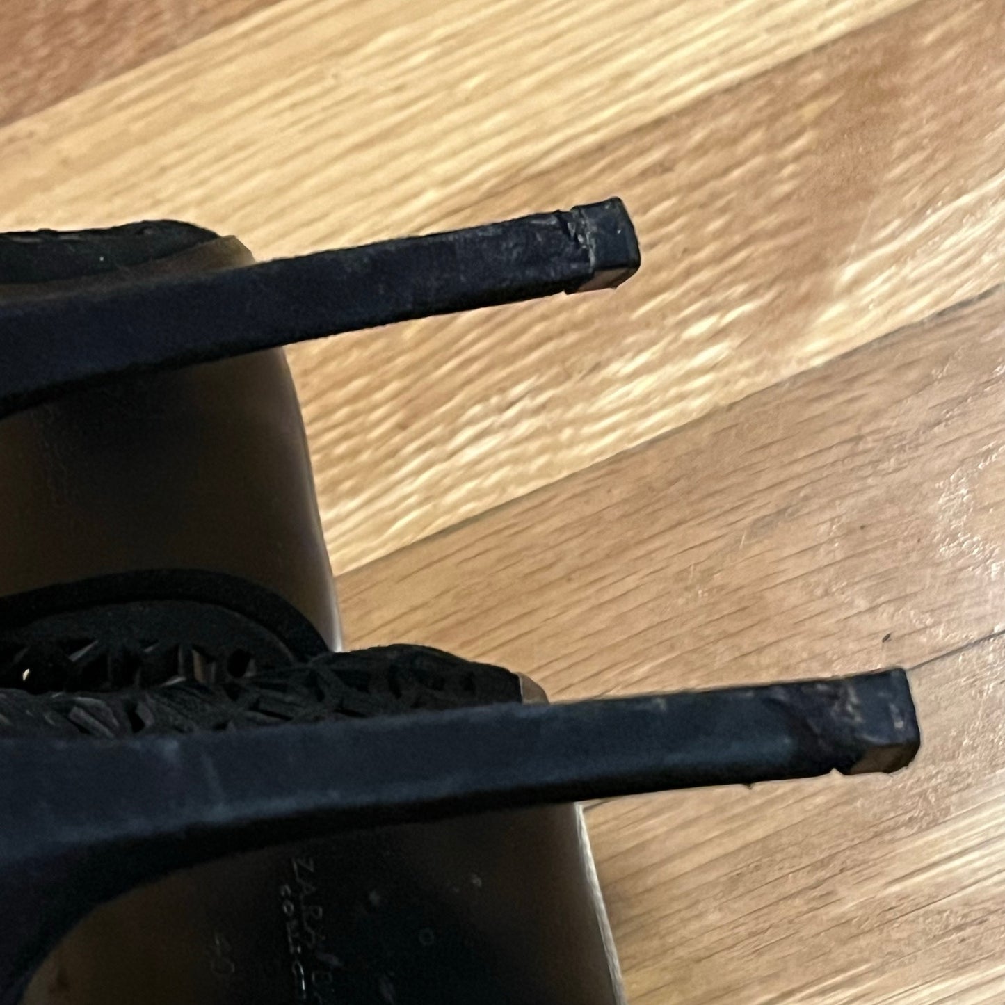 Zara Basic Laser Cut Peep-Toe Lace-Up Heels - Size 40
