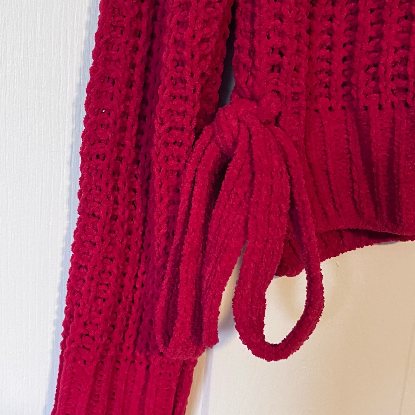 Candie's Side-Tie Chenille Sweater - Size S