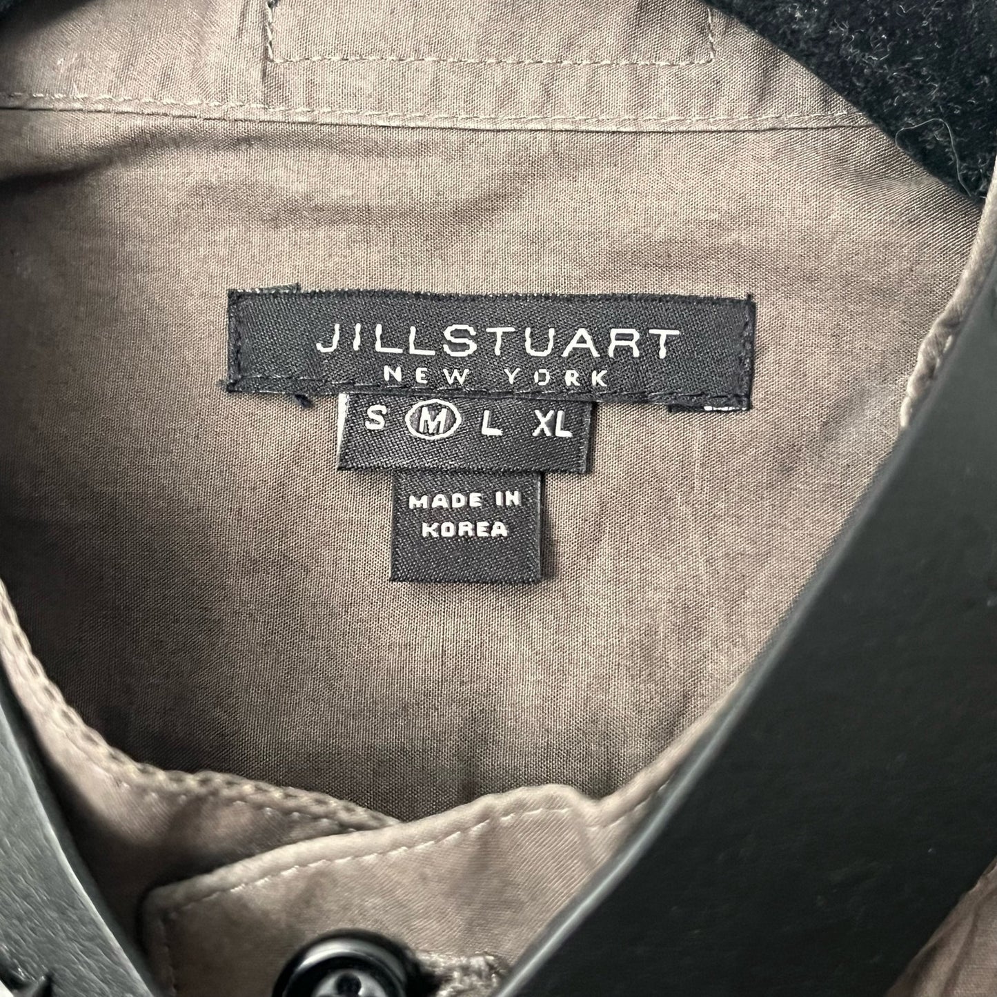 Jill Stuart Faux Leather Accent Button-Down Shirt - Size M