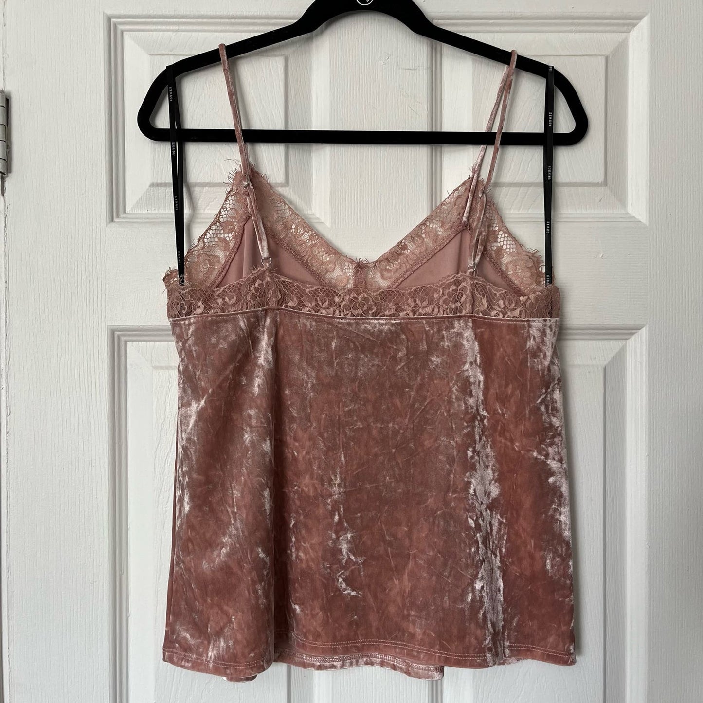Forever 21 Lace-Trim Velveteen Cami - Size M